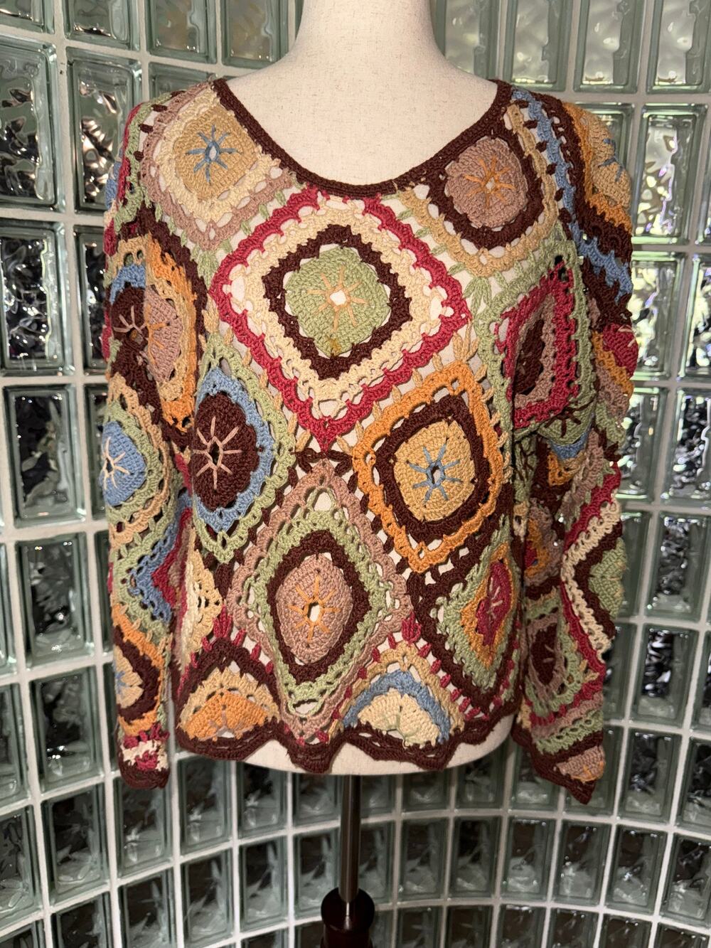 MY 90’s Vintage Colorful Crochet Sweater - OB